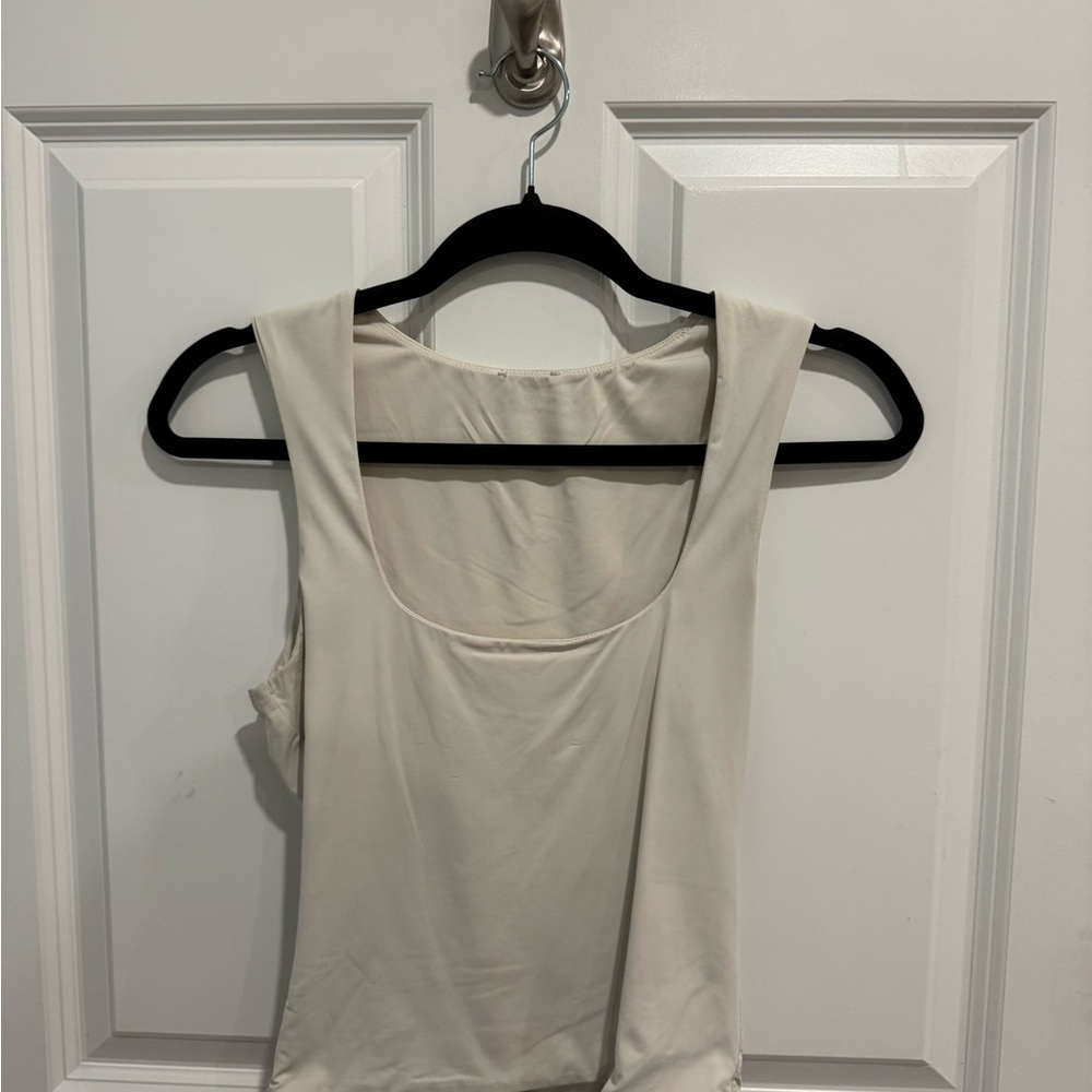 Princess Polly White Fitted Sleeveless Tank Top